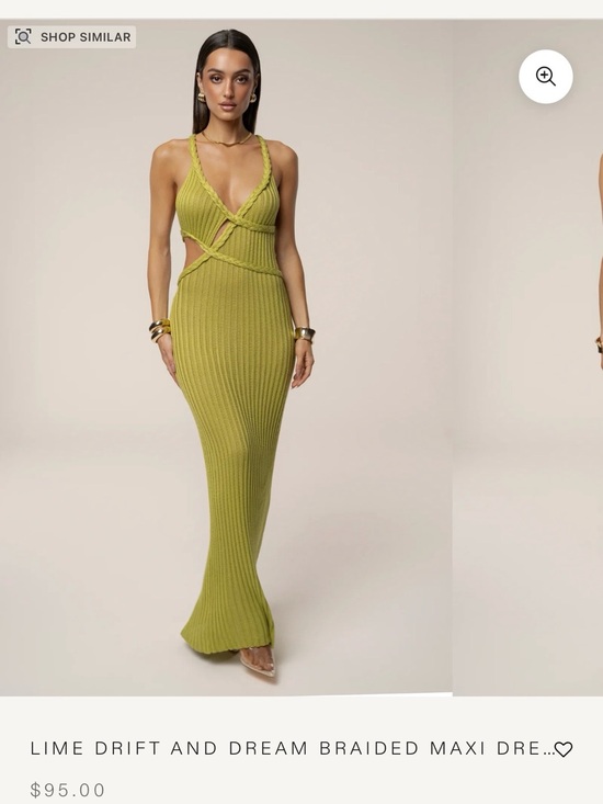 JLUXLABEL Dresses & Skirts - JLUXLABEL Lime Braided Ribbed Maxi Dress